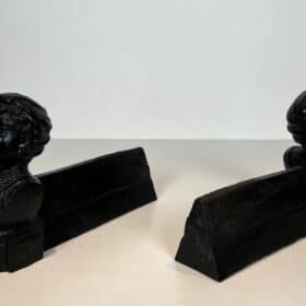 French Figural Cast Iron Andirons