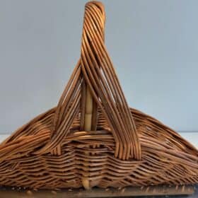 French Rattan Wicker Log Basket