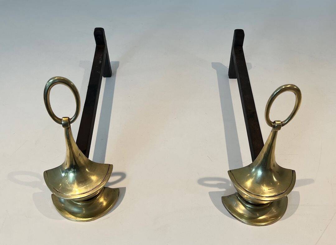 Neoclassical Bronze Andirons - Image 6