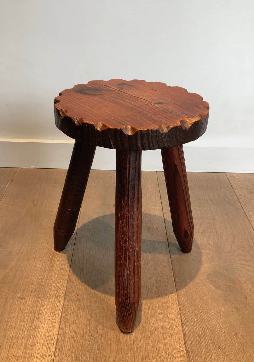 French Brutalist Pine Stools - Image 7