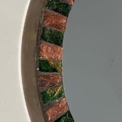 French Mid-Century Ceramic and Brass Round Mirror - Edge Detail Two - Styylish
