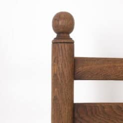 Set of 8 Vintage Oak and Straw-Seated Chairs - Back Detail - Styylish