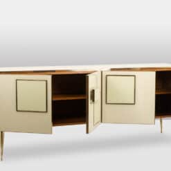 Italian Opal Glass and Gilded Bronze Sideboard - Opened View - Styylish