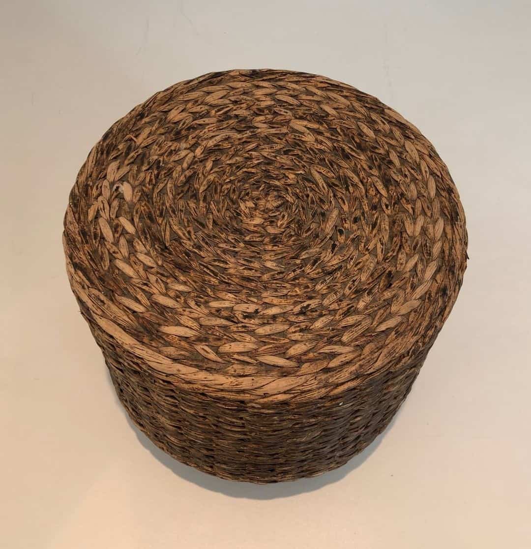 Audoux-Minet Style Rope Stool - Top Down View - Styylish