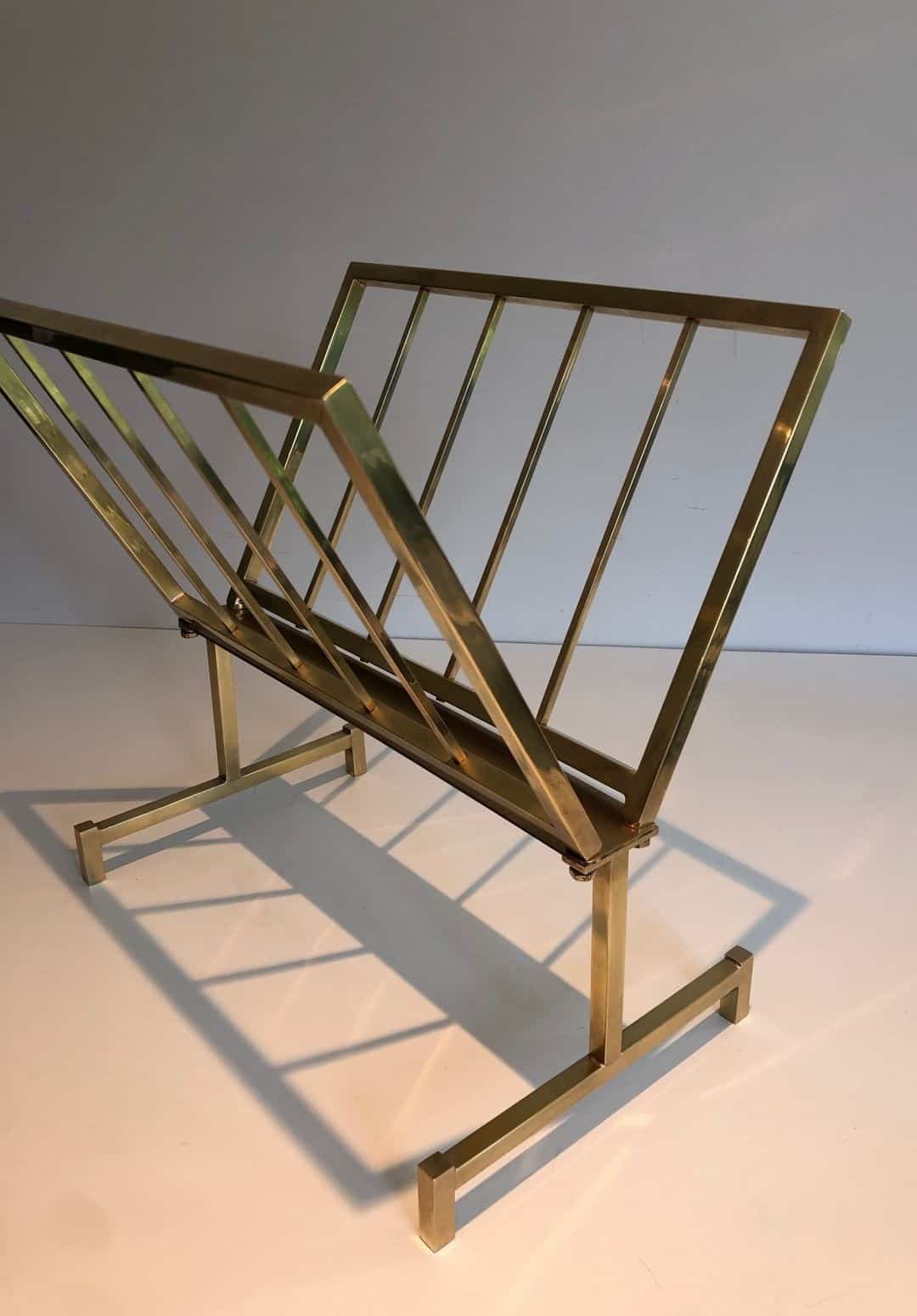 French 1970s Brass Magazine Rack - Image 7