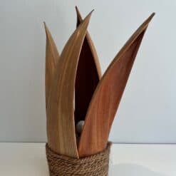 French 1970s Rattan Palm Tree Lamp - Image 7