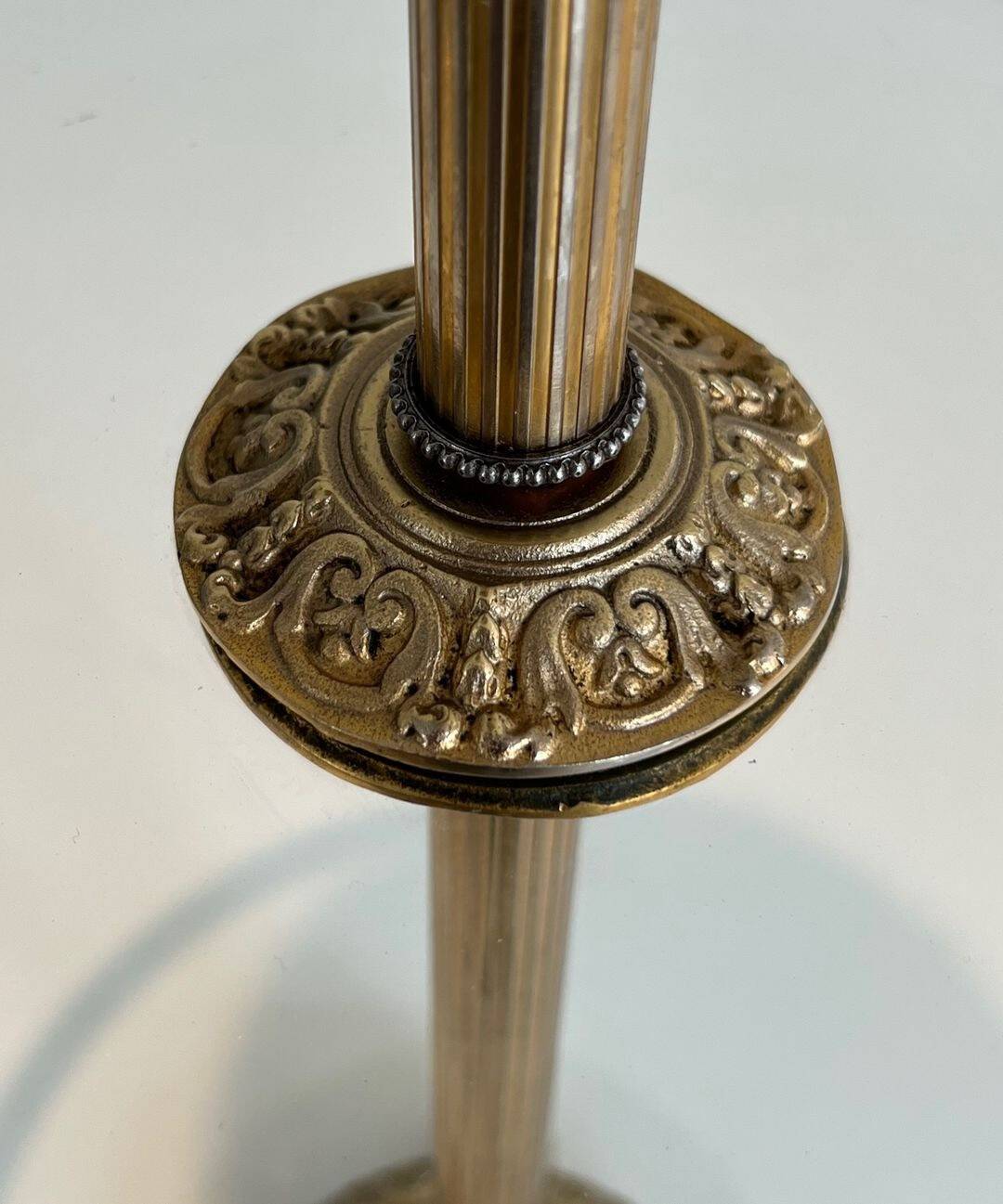 Maison Baguès Gilt Brass and Glass Standing Ashtray - Image 7