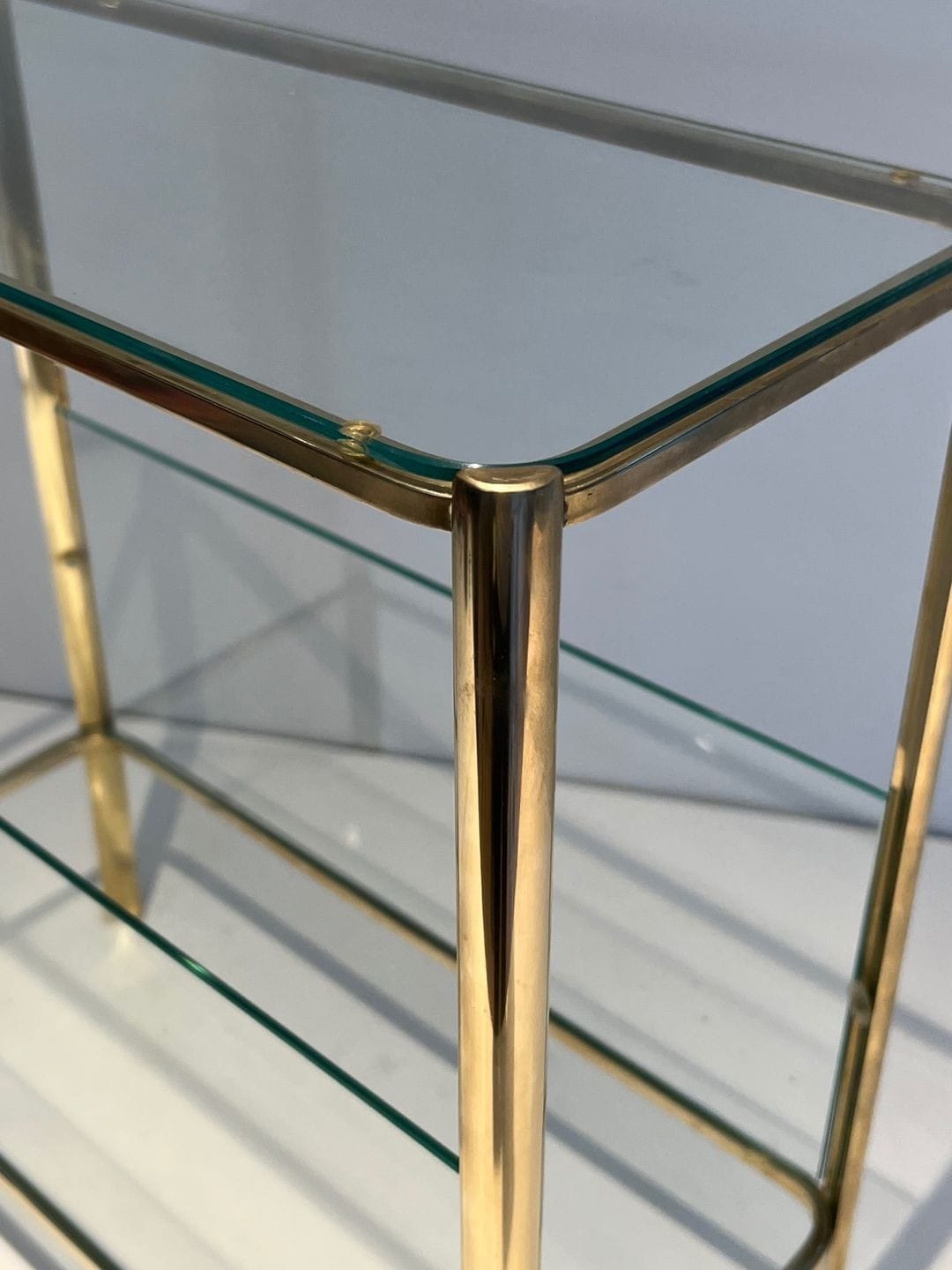 Jacques Théophile Lepelletier Bronze and Glass Magazine Rack - Corner Detail Two - Styylish