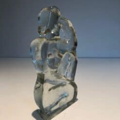 French Art Deco Style Clear Glass Female Nude Sculpture - Angled View Three - Styylish