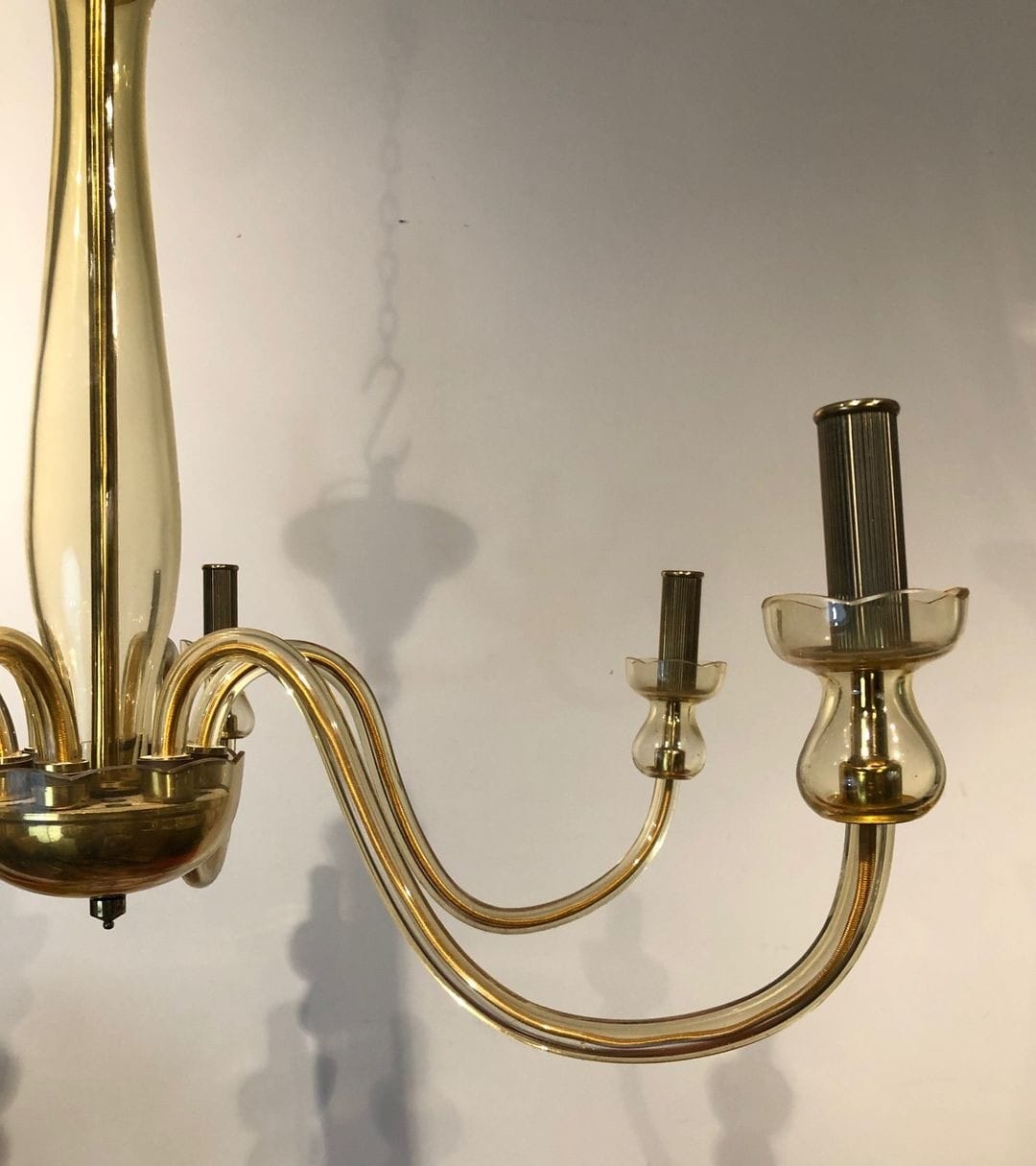 Pair of 1970s Murano Champagne Glass Chandeliers - Image 7