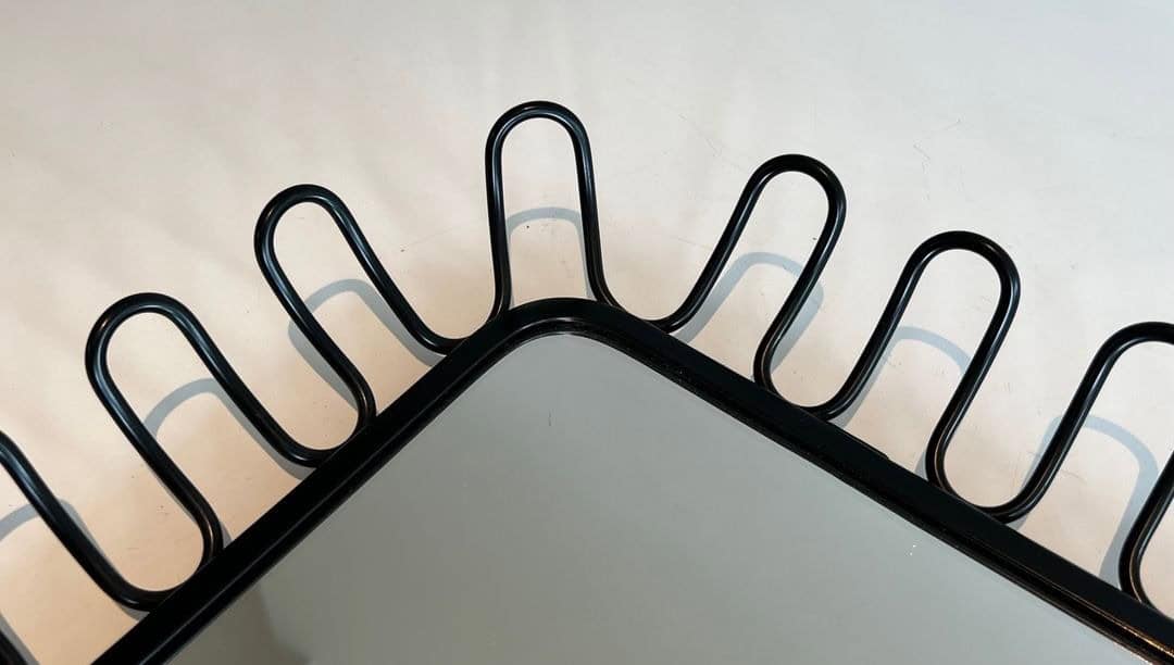 French Jean Royère Style Coiled Wire Mirrors - Image 7