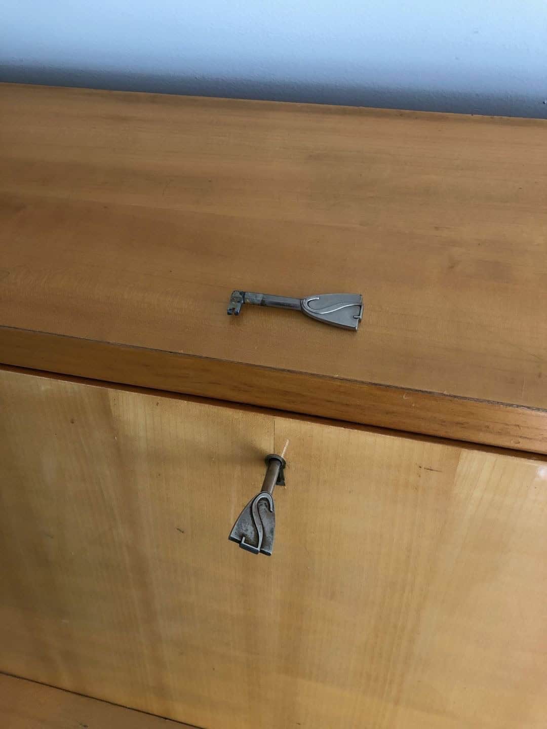 French Sycamore Drop-Front Secretary Desk - Image 7