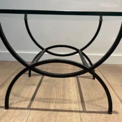 French Mid-Century Black Iron and Glass Side Tables - Image 7