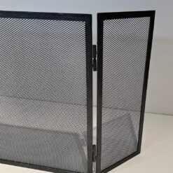 Blackened Steel Three-Panel Fireplace Screen - Side Panel Extended - Styylish