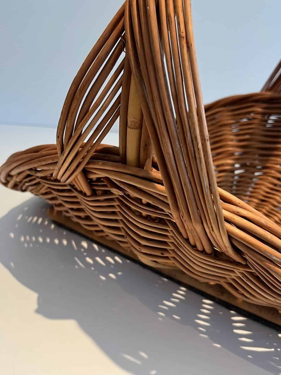 French Rattan Wicker Log Basket - Handle Detail - Styylish