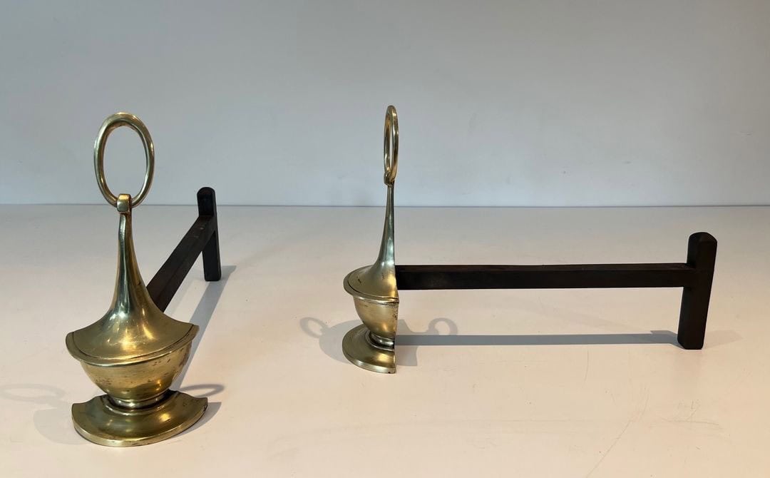 Neoclassical Bronze Andirons - Image 7