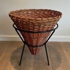 French Mid-Century Rattan Planters - View Seven - Styylish