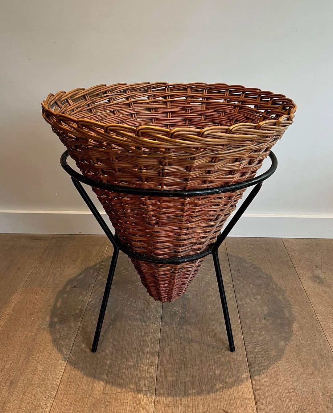 French Mid-Century Rattan Planters - View Seven - Styylish