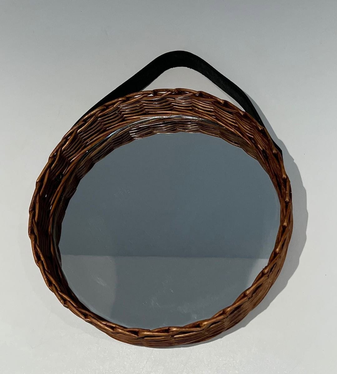Mid-Century French Rattan Mirror - View Five - Styylish