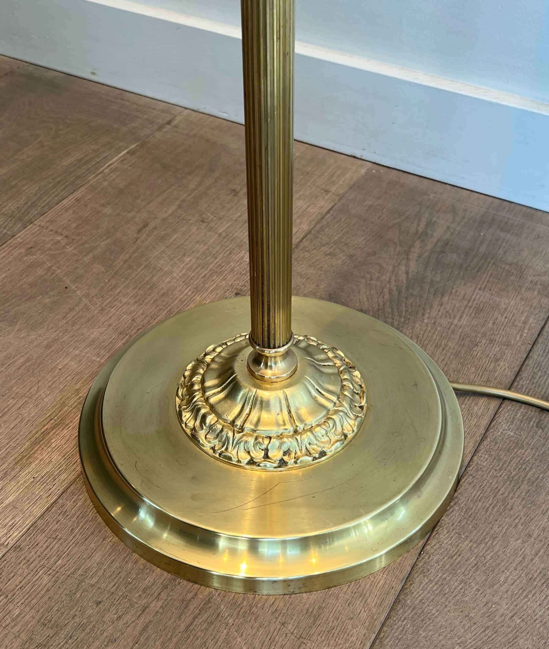 French Neoclassical Brass Floor Lamp - Base Detail - Styylish