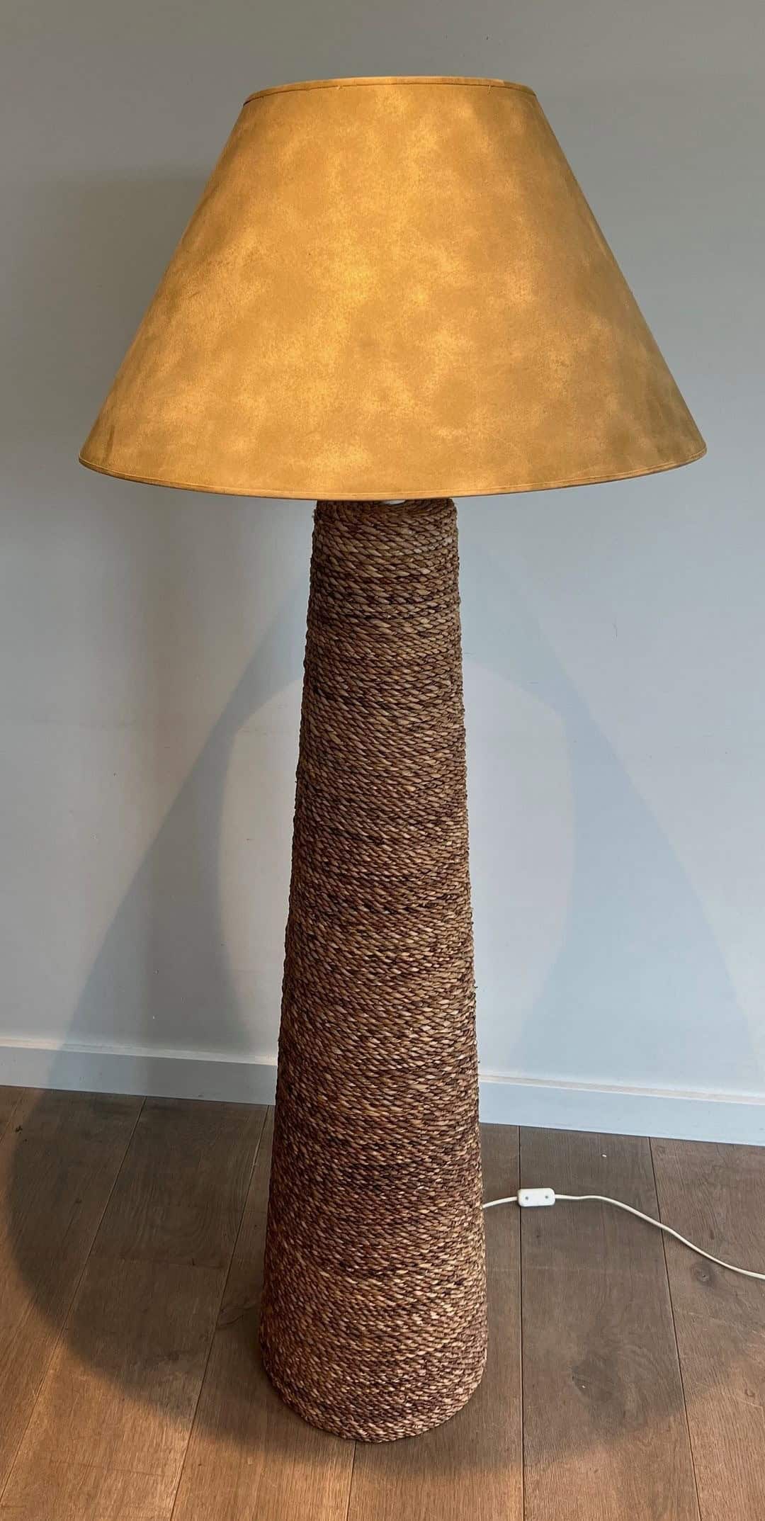 Audoux-Minet Style Rope Floor Lamp - Wide View - Styylish