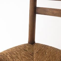 Set of 8 Vintage Oak and Straw-Seated Chairs - Back and Seat Detail - Styylish