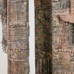 Lawrence Signed Double-Sided Carved Wood Sculpture - Middle Detail Two - Styylish