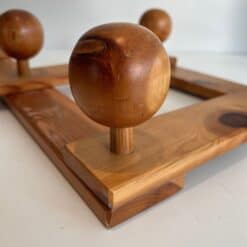Charlotte Perriand Style Pine Accordion Coat Hanger - Knob Detail Two - Styylish