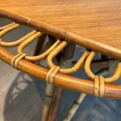 French Mid-Century Trampoline Rattan Coffee Table - Image 8