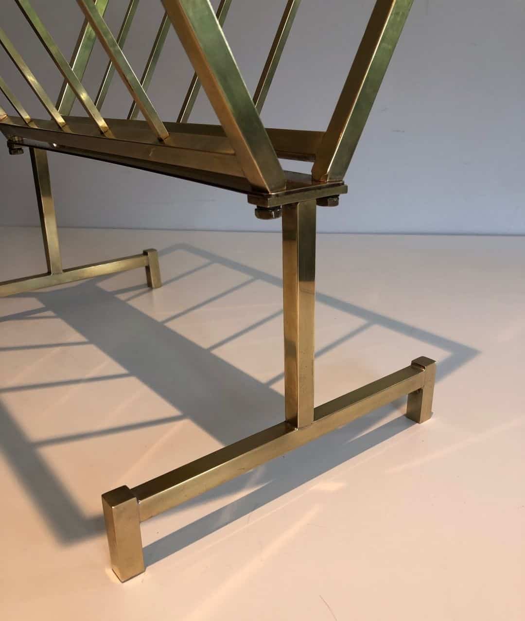 French 1970s Brass Magazine Rack - Image 8