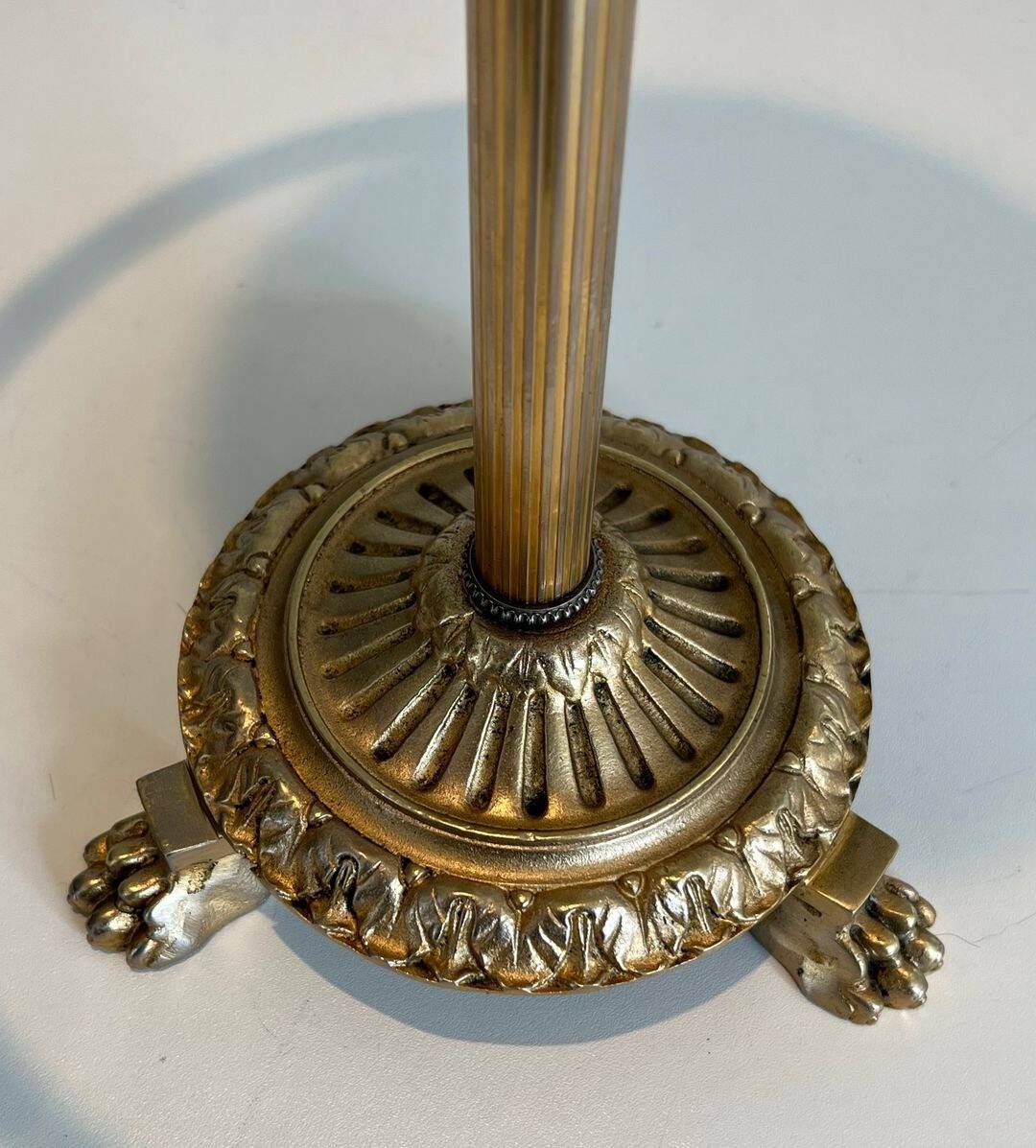 Maison Baguès Gilt Brass and Glass Standing Ashtray - Image 8