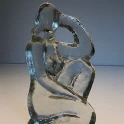 French Art Deco Style Clear Glass Female Nude Sculpture - Front View - Styylish