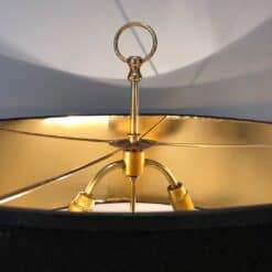 Pair of French Adjustable Table Lamps, Brass White Lacquer, Circa 1940 - Image 8