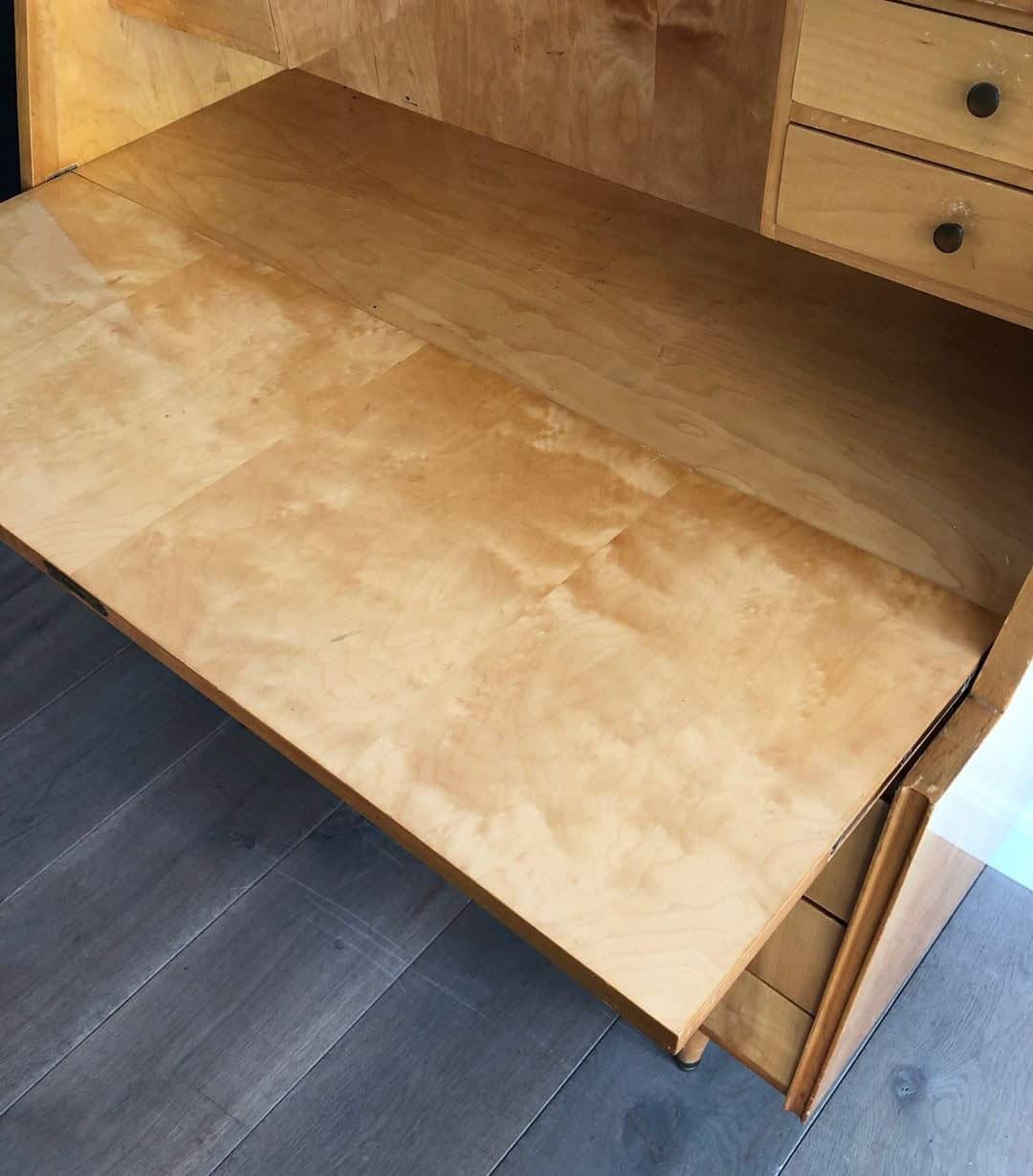 French Sycamore Drop-Front Secretary Desk - Image 8