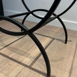 French Mid-Century Black Iron and Glass Side Tables - Image 8
