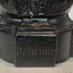 French Figural Cast Iron Andirons - Base Detail - Styylish