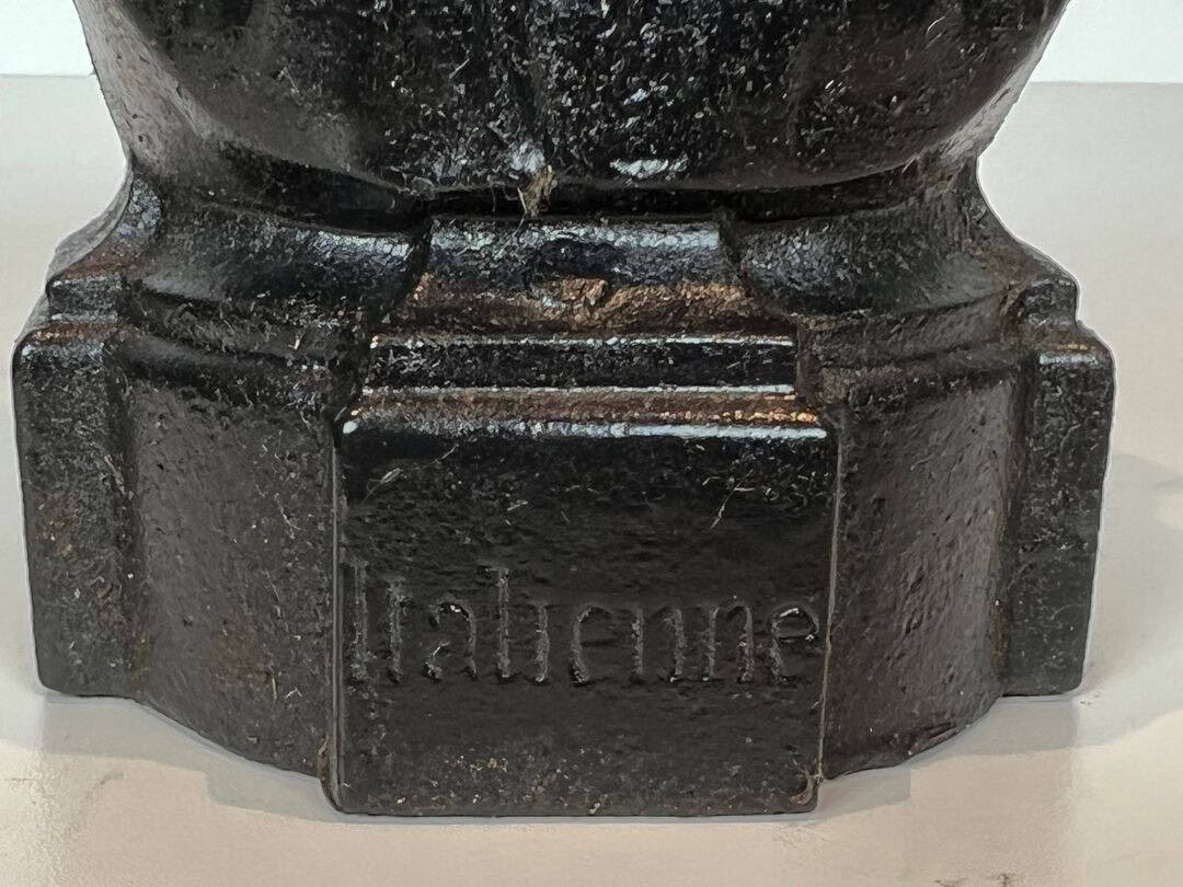 French Figural Cast Iron Andirons - Base Detail - Styylish