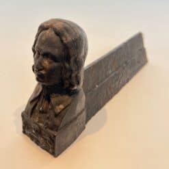 Beethoven Cast Iron Andirons - Angled Detail - Styylish