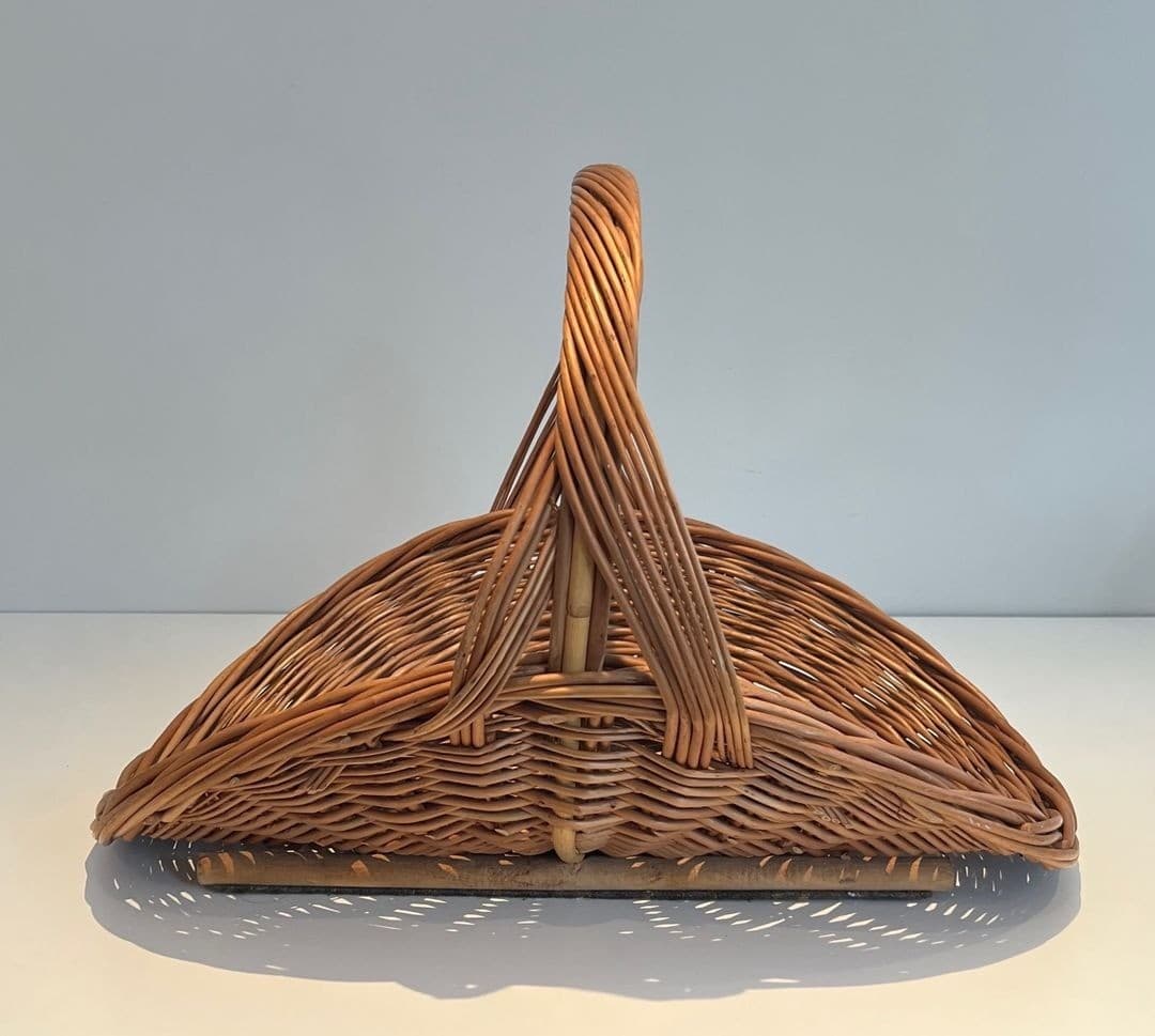 French Rattan Wicker Log Basket - Side View Without Logs Two - Styylish