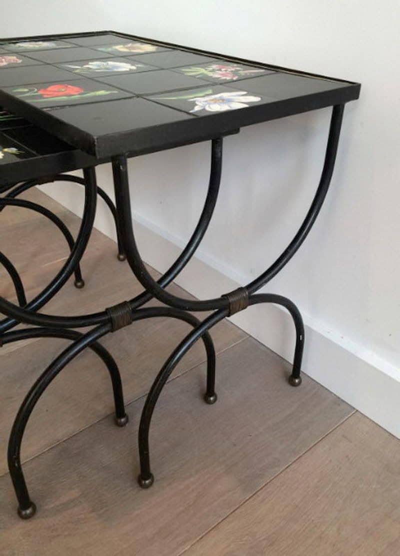 Set of Nesting Tables in Ceramic and Metal, Circa 1950 - Image 8