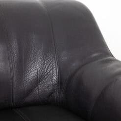 De Sede Black Leather Armchair and Ottoman - Backrest Detail - Styylish