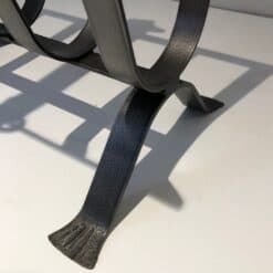 Jacques Adnet Style Leather and Steel Magazine Rack - Image 9