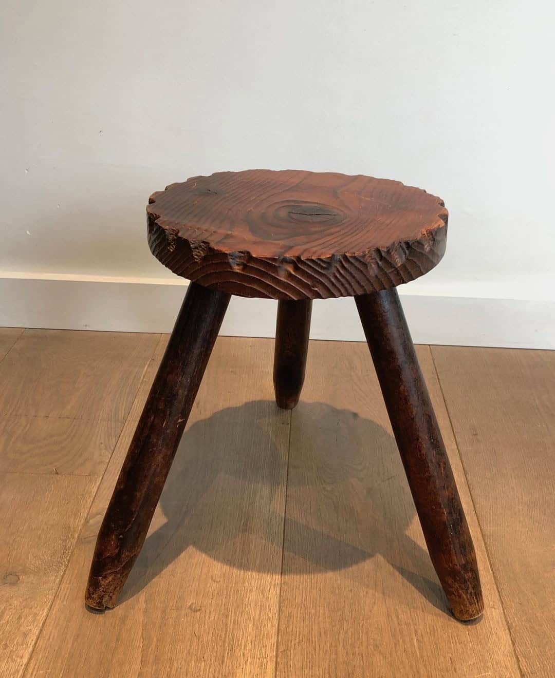 French Brutalist Pine Stools - Image 9