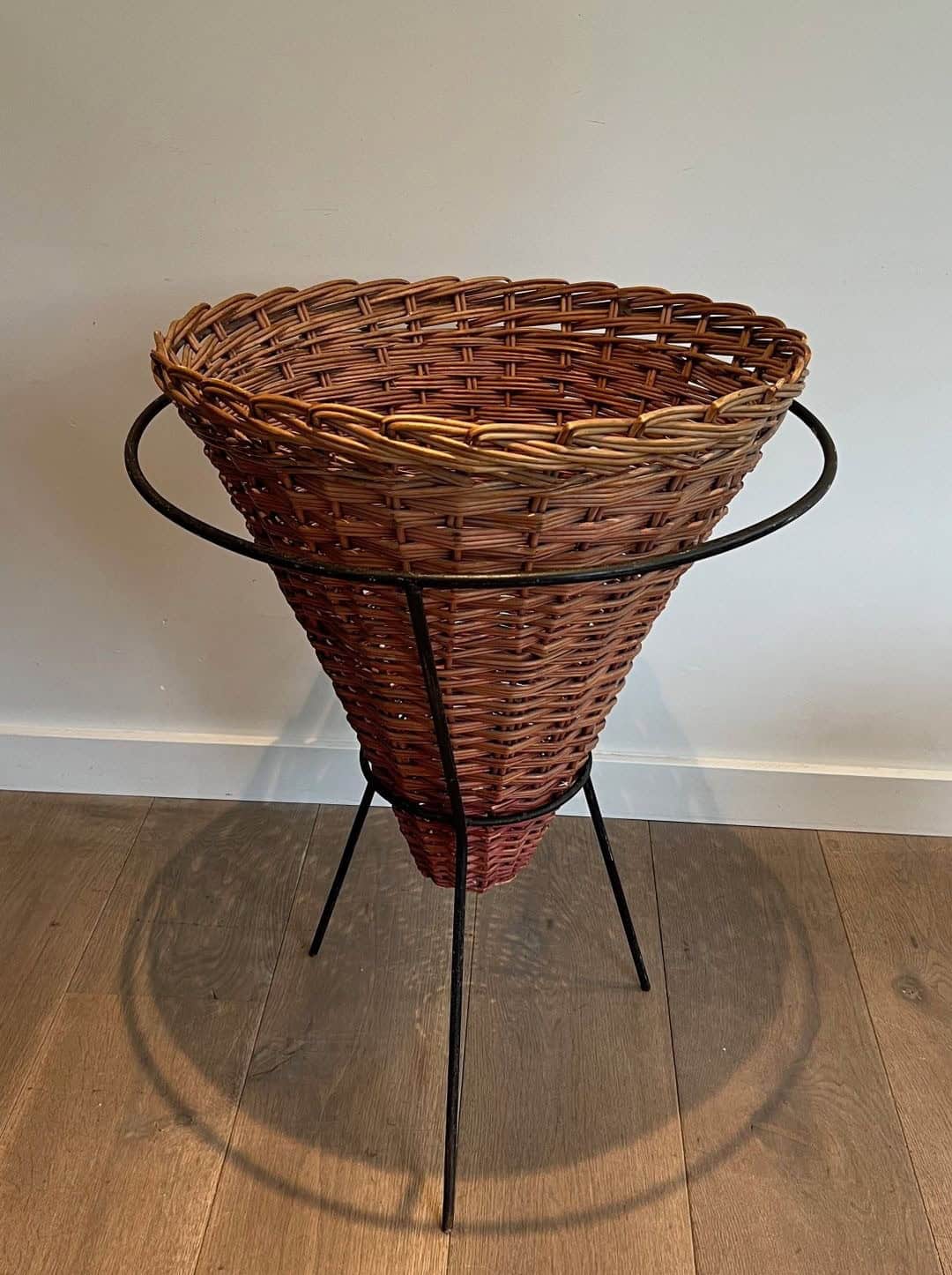 French Mid-Century Rattan Planters - View Eight - Styylish
