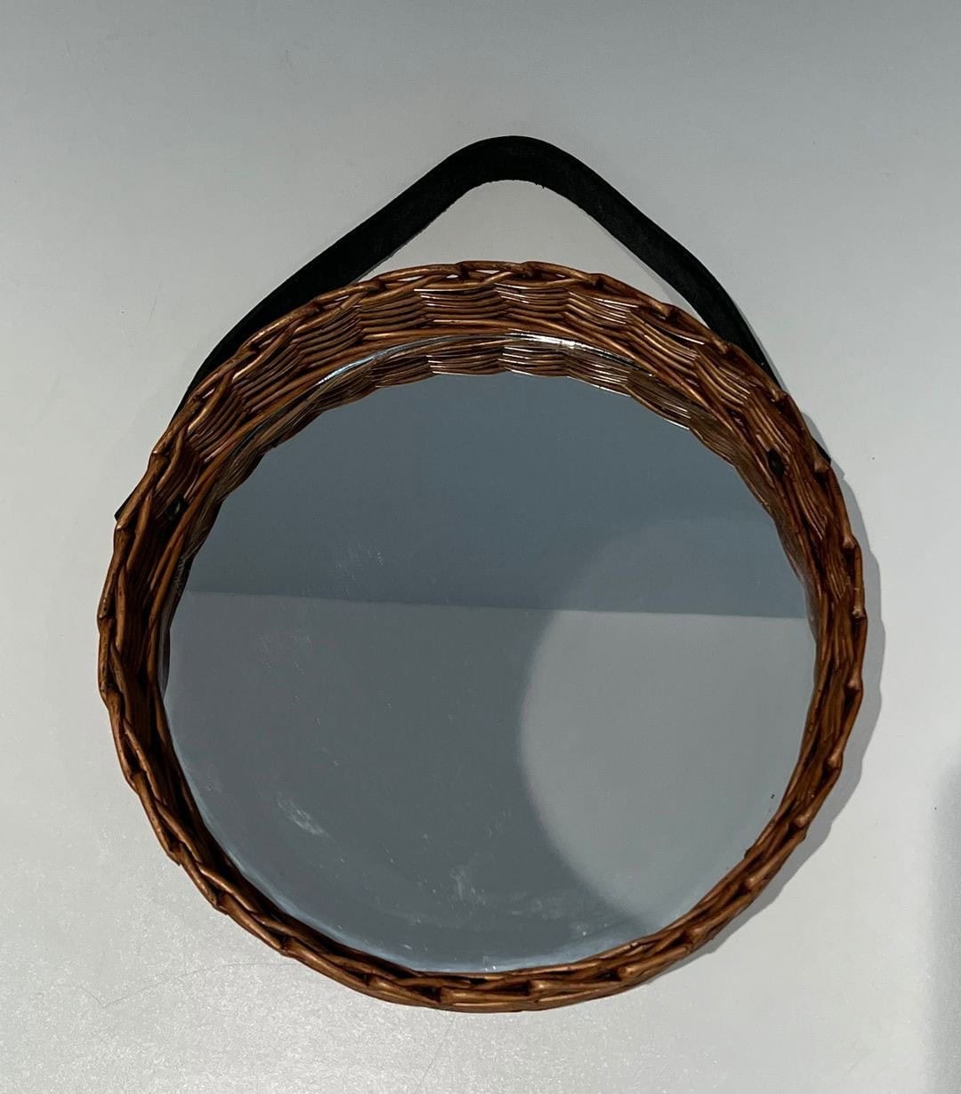 Mid-Century French Rattan Mirror - View Six - Styylish