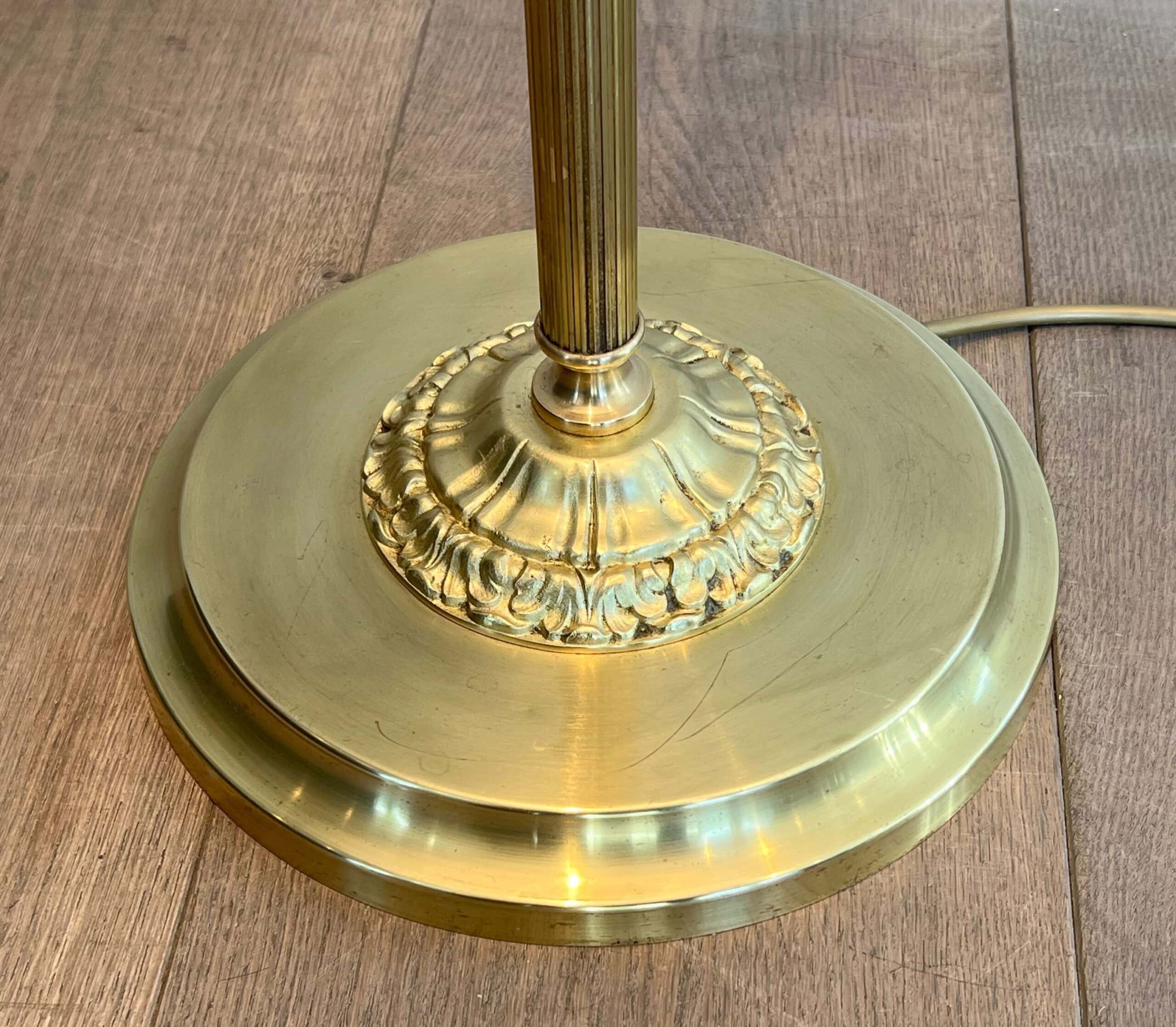 French Neoclassical Brass Floor Lamp - Base Detail Two - Styylish