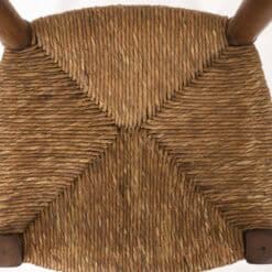 Set of 8 Vintage Oak and Straw-Seated Chairs - Seat Detail - Styylish