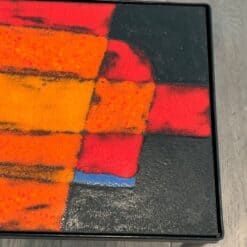 French Mid-Century Hand-Painted Ceramic Tile Side Table - Ceramic Detail Three - Styylish