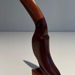 French 1970s Carved Hardwood Toucan Sculpture - Angled Back View - Styylish