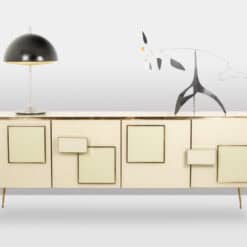 Italian Opal Glass and Gilded Bronze Sideboard - With Ornament - Styylish